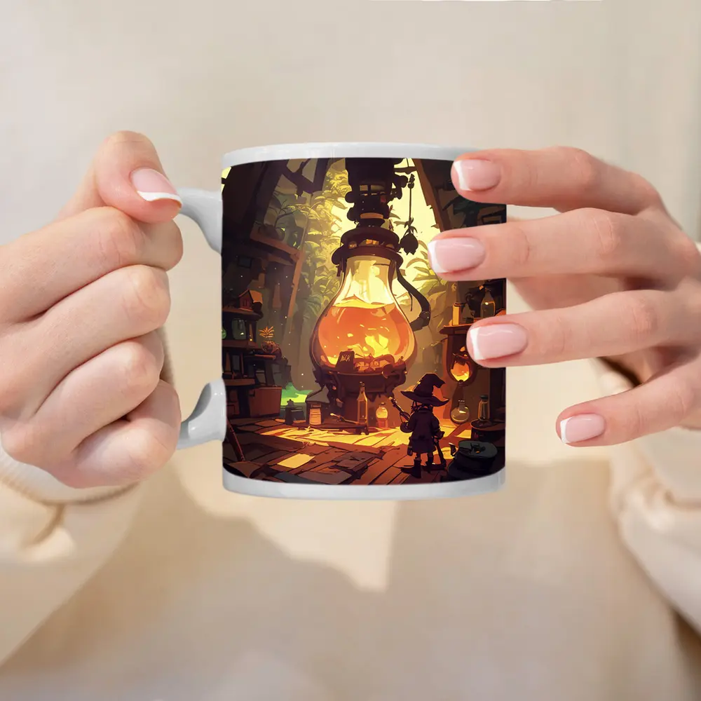 Witch Alchemist Lab Fantasy Cartoon Art – Mugs