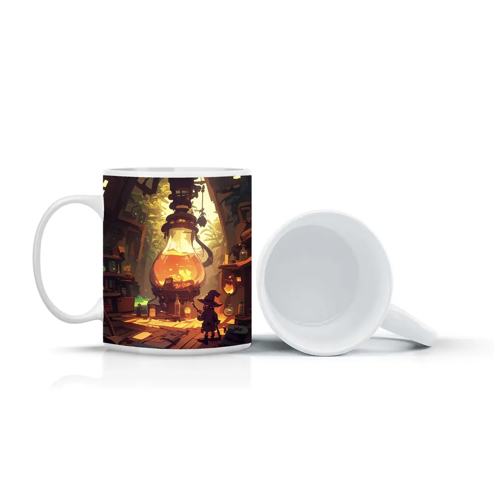 Witch Alchemist Lab Fantasy Cartoon Art – Mugs