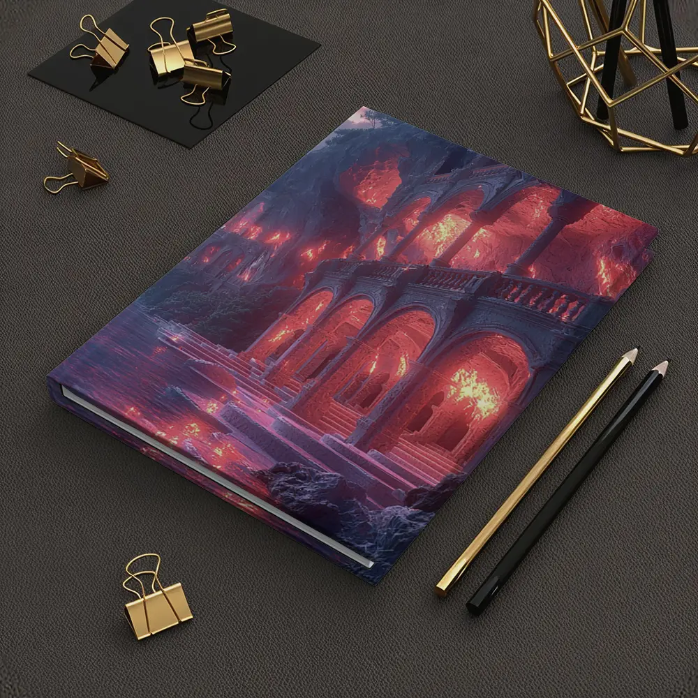 Fantasy Glowing Palace Carved Into Cliffside – Notebooks