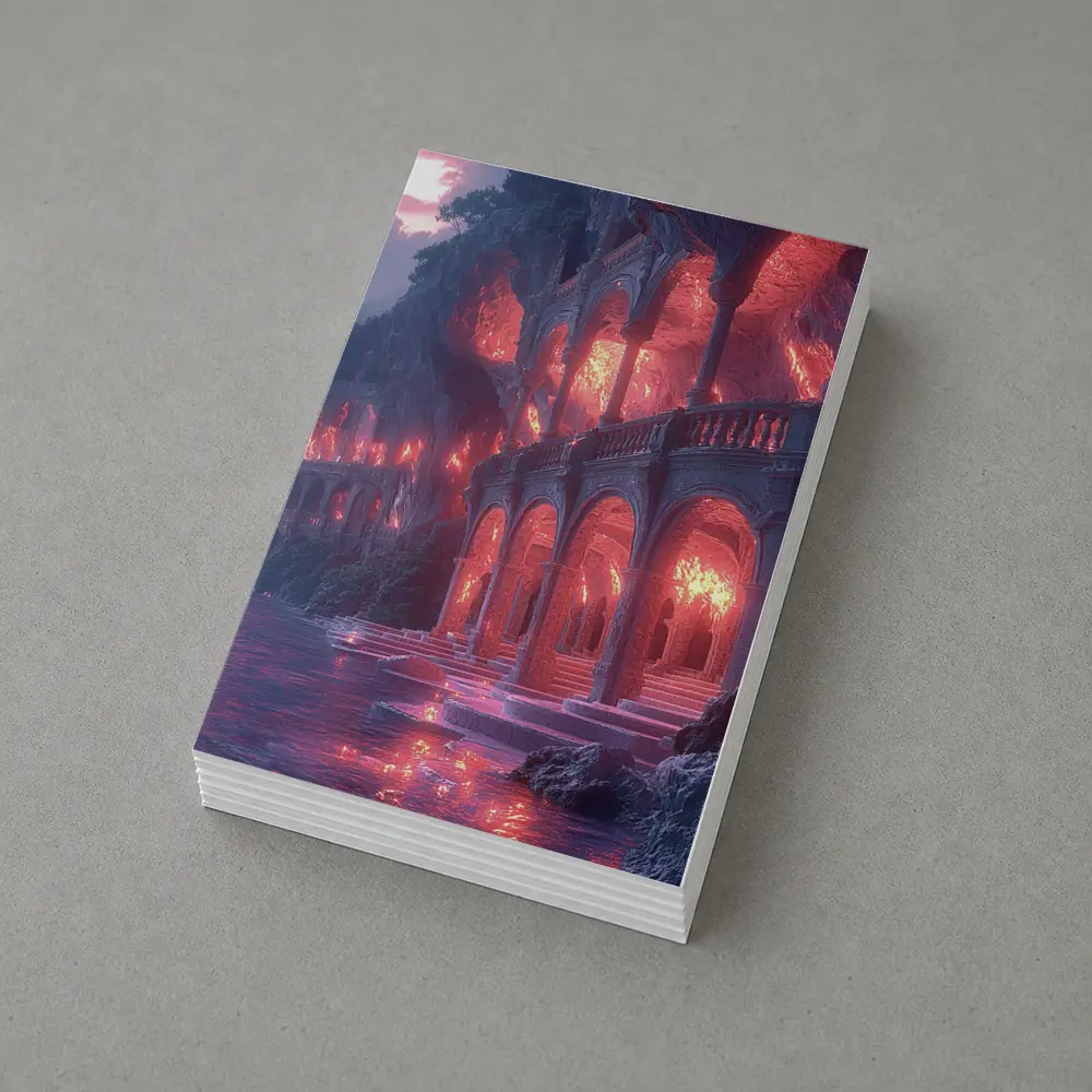 Fantasy Glowing Palace Carved Into Cliffside – Postcards