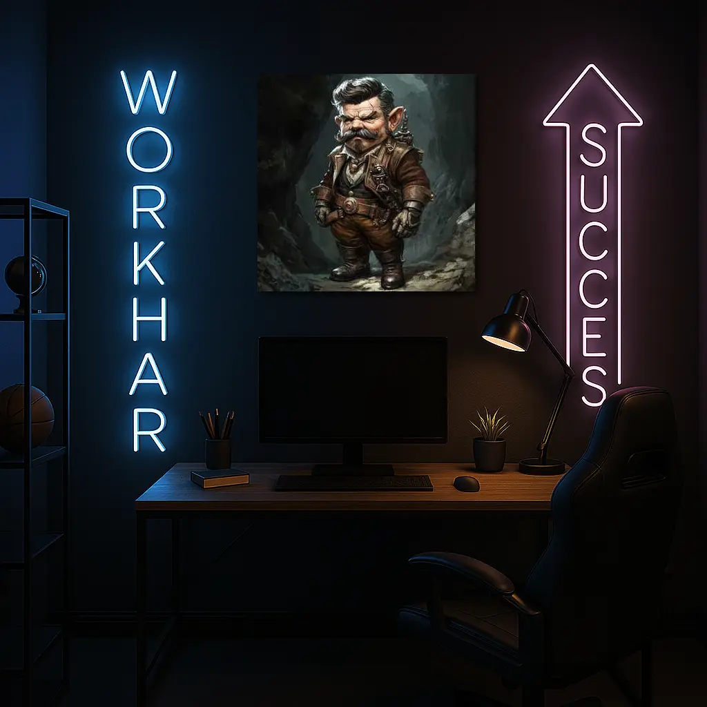Grumpy Gnome Warrior Steampunk Cave Art – Wall Art