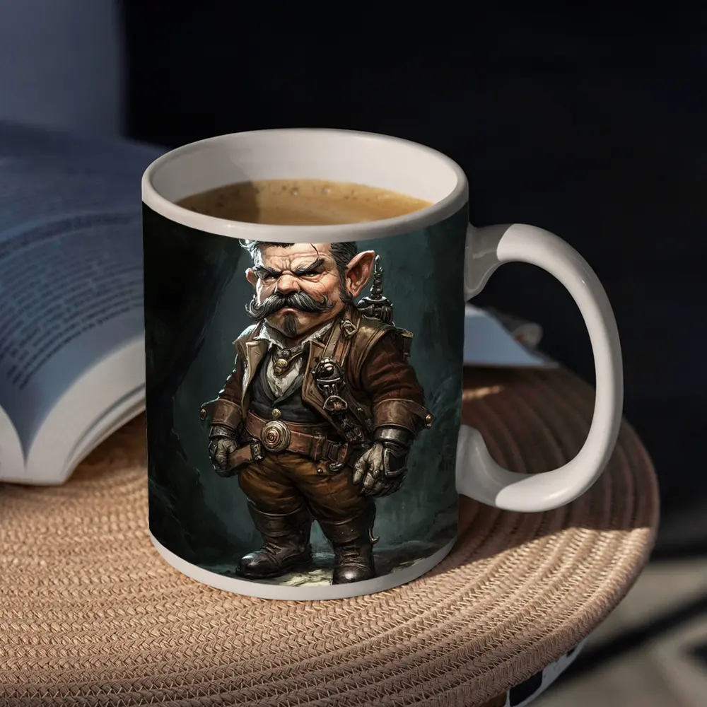 Grumpy Gnome Warrior Steampunk Cave Art – Mugs