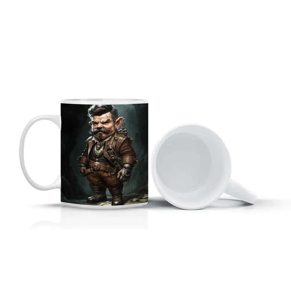 Grumpy Gnome Warrior Steampunk Cave Art – Mugs