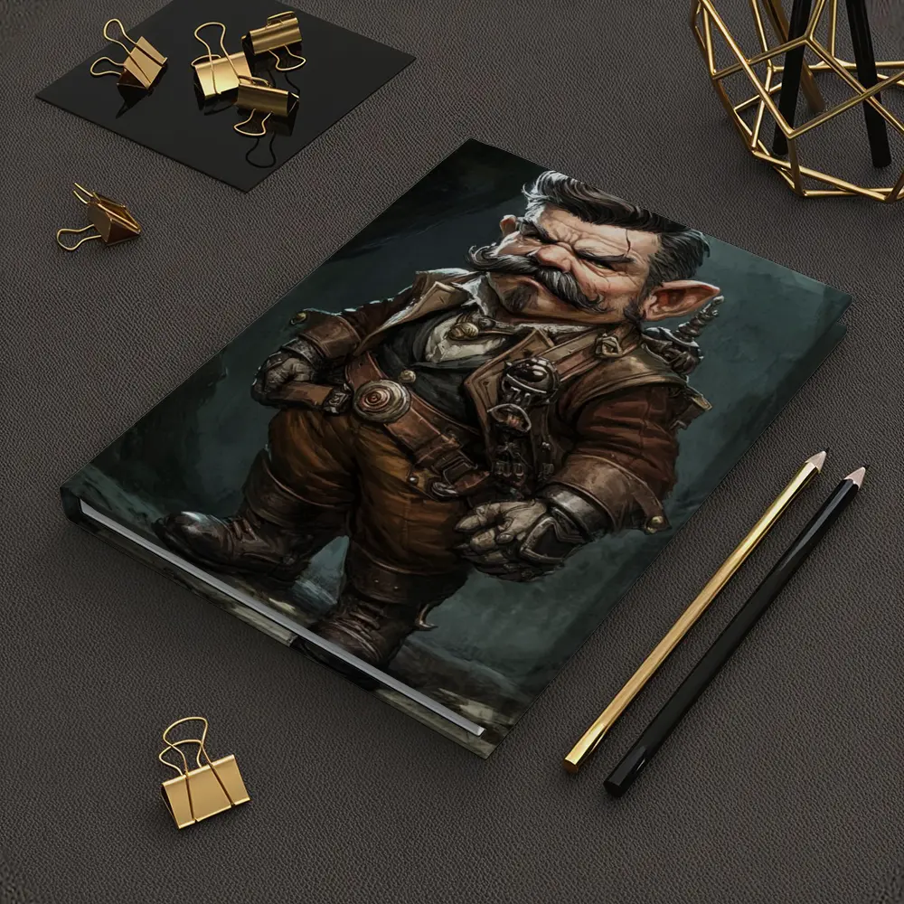 Grumpy Gnome Warrior Steampunk Cave Art – Notebooks