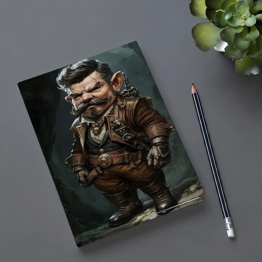 Grumpy Gnome Warrior Steampunk Cave Art – Notebooks