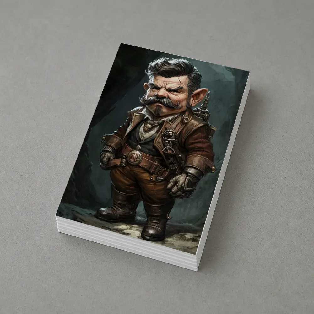 Grumpy Gnome Warrior Steampunk Cave Art – Postcards