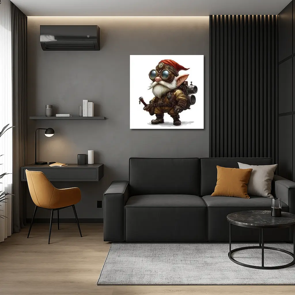 Steampunk Gnome Inventor Fantasy Character Art – Wall Art
