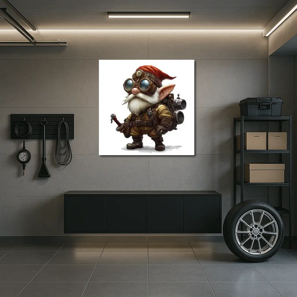 Steampunk Gnome Inventor Fantasy Character Art – Wall Art