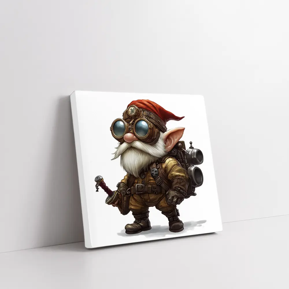 Steampunk Gnome Inventor Fantasy Character Art – Wall Art