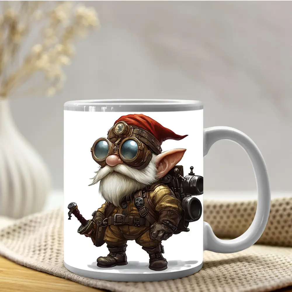 Steampunk Gnome Inventor Fantasy Character Art – Mugs