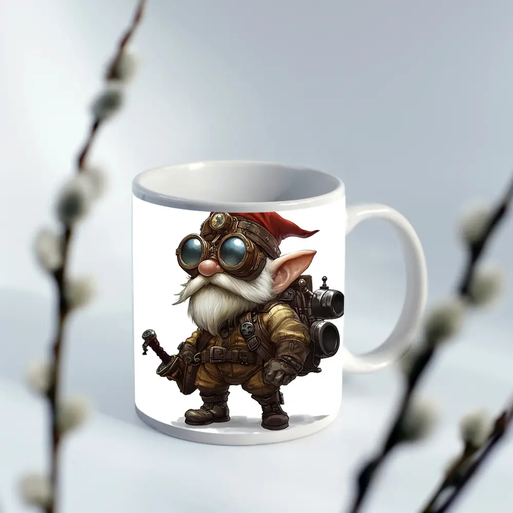 Steampunk Gnome Inventor Fantasy Character Art – Mugs