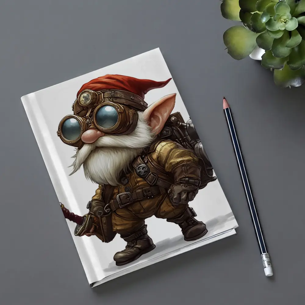 Steampunk Gnome Inventor Fantasy Character Art – Notebooks