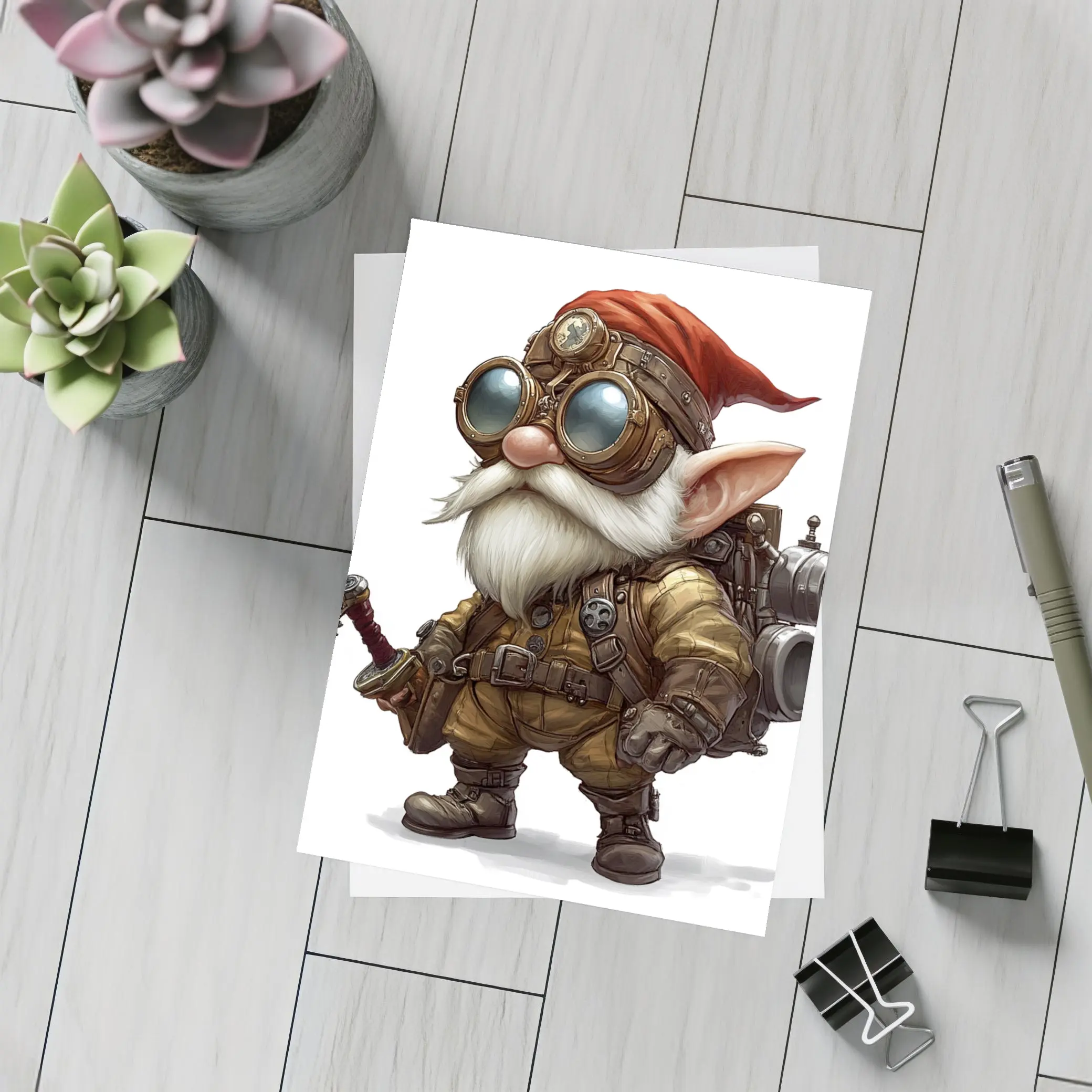 Steampunk Gnome Inventor Fantasy Character Art – Postcards