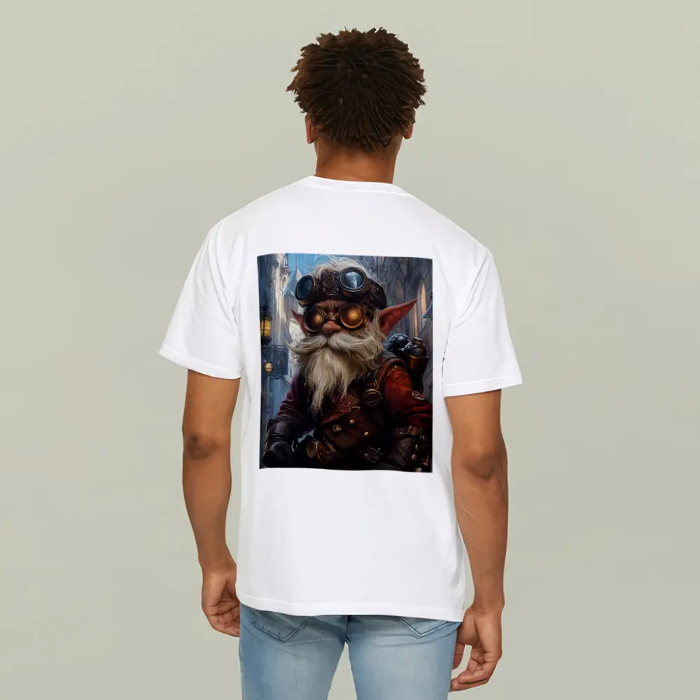 Steampunk Gnome In Dark Fantasy City – T-Shirts