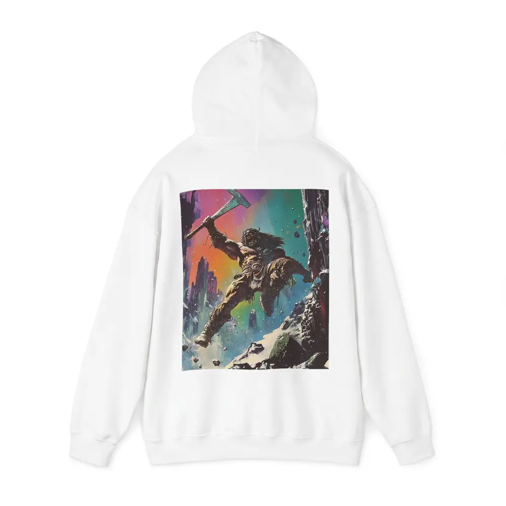 Barbarian Warrior Axe Colorful Fantasy Ruins – Hoodies