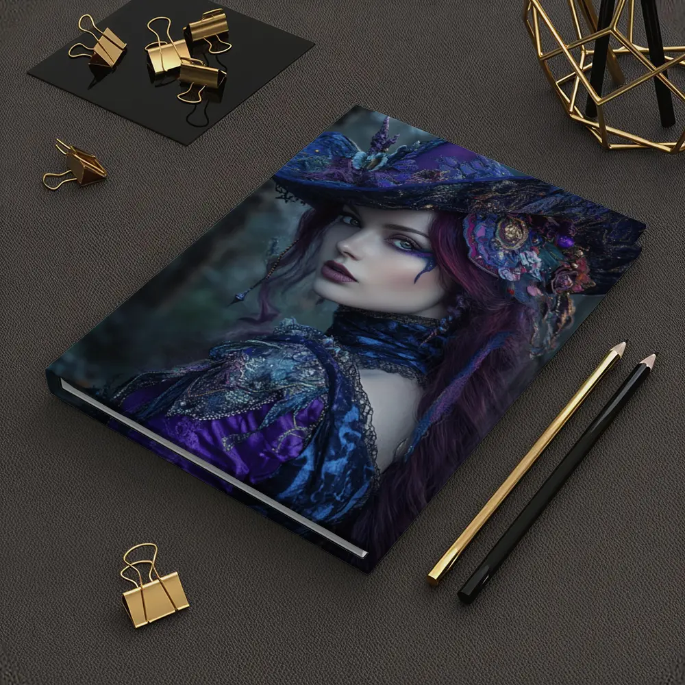 Dark Witch Woman Purple Forest Gothic Art – Notebooks