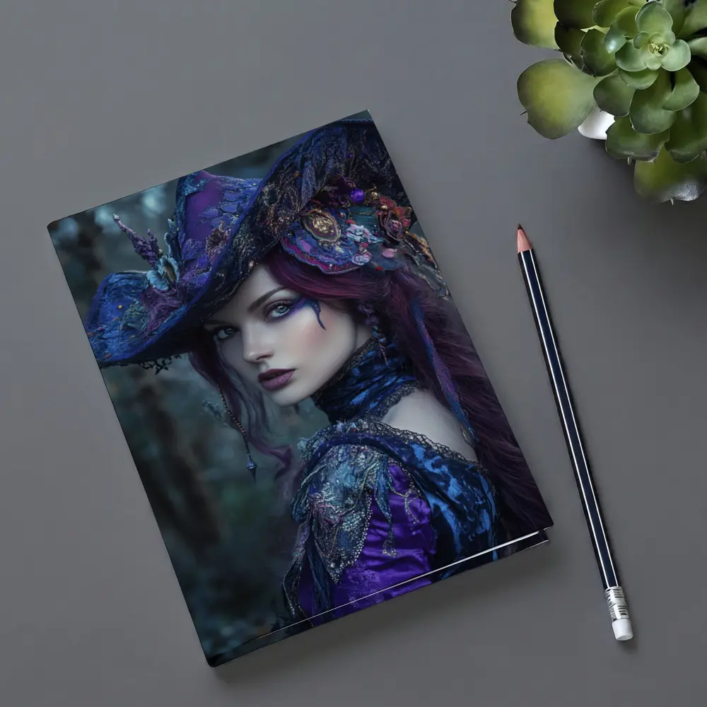 Dark Witch Woman Purple Forest Gothic Art – Notebooks