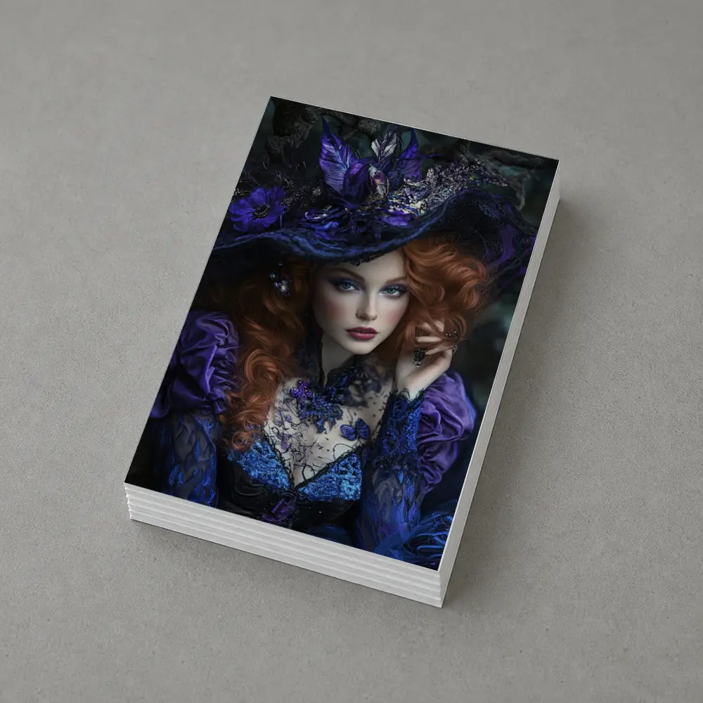 Red Hair Witch Dark Fantasy Forest Portrait – Postcards