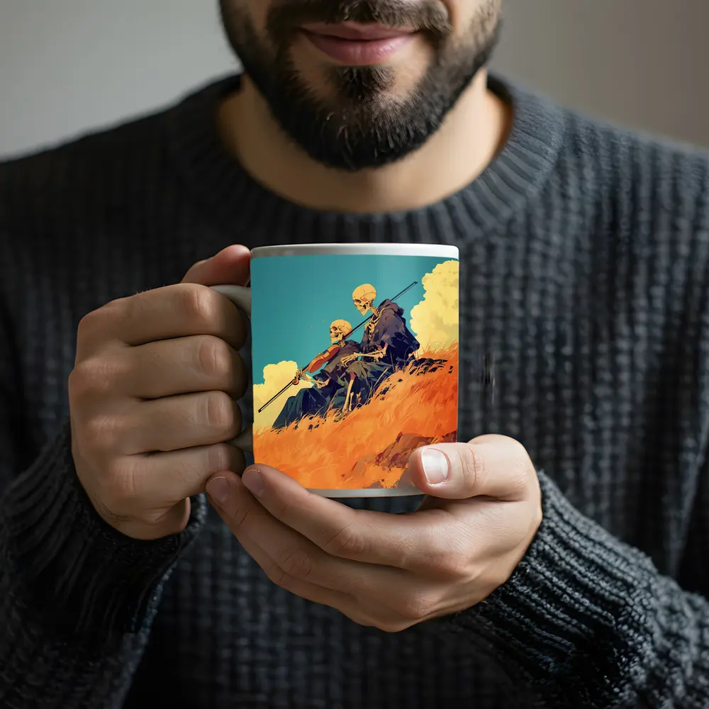 Skeletons Playing Violin on Golden Hill – Mugs