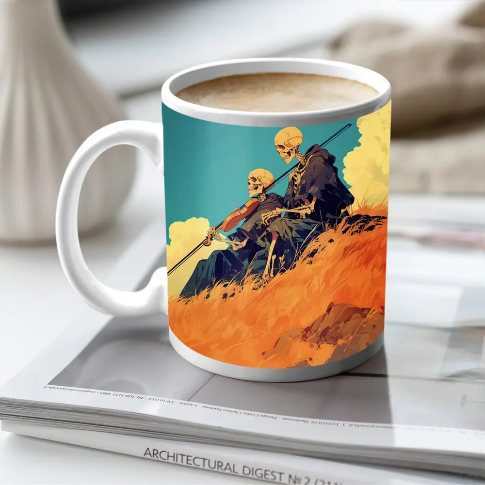 Skeletons Playing Violin on Golden Hill – Mugs