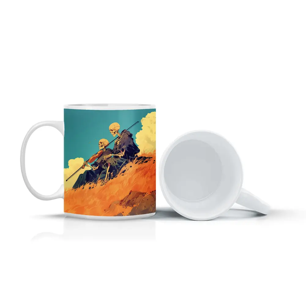 Skeletons Playing Violin on Golden Hill – Mugs