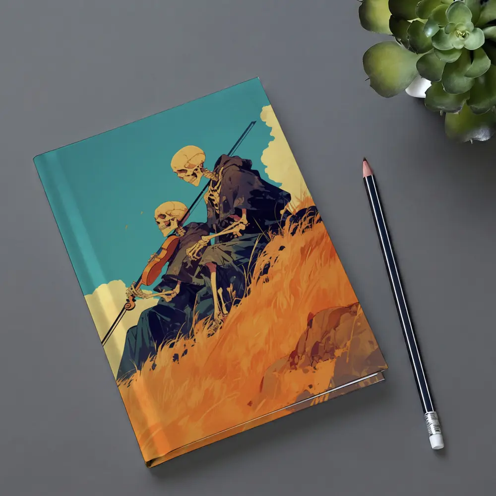 Skeletons Playing Violin on Golden Hill – Notebooks