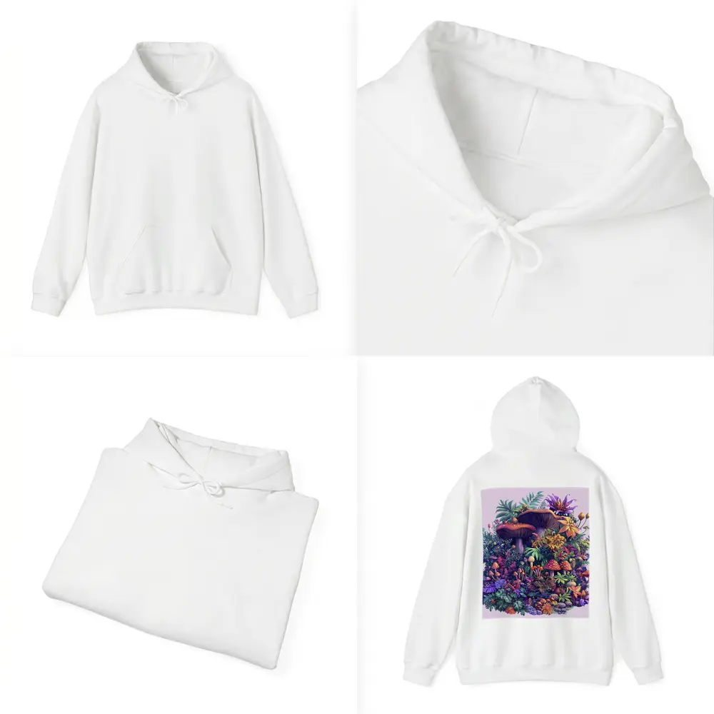 Colorful Mushrooms and Tropical Flowers Fantasy – Hoodies