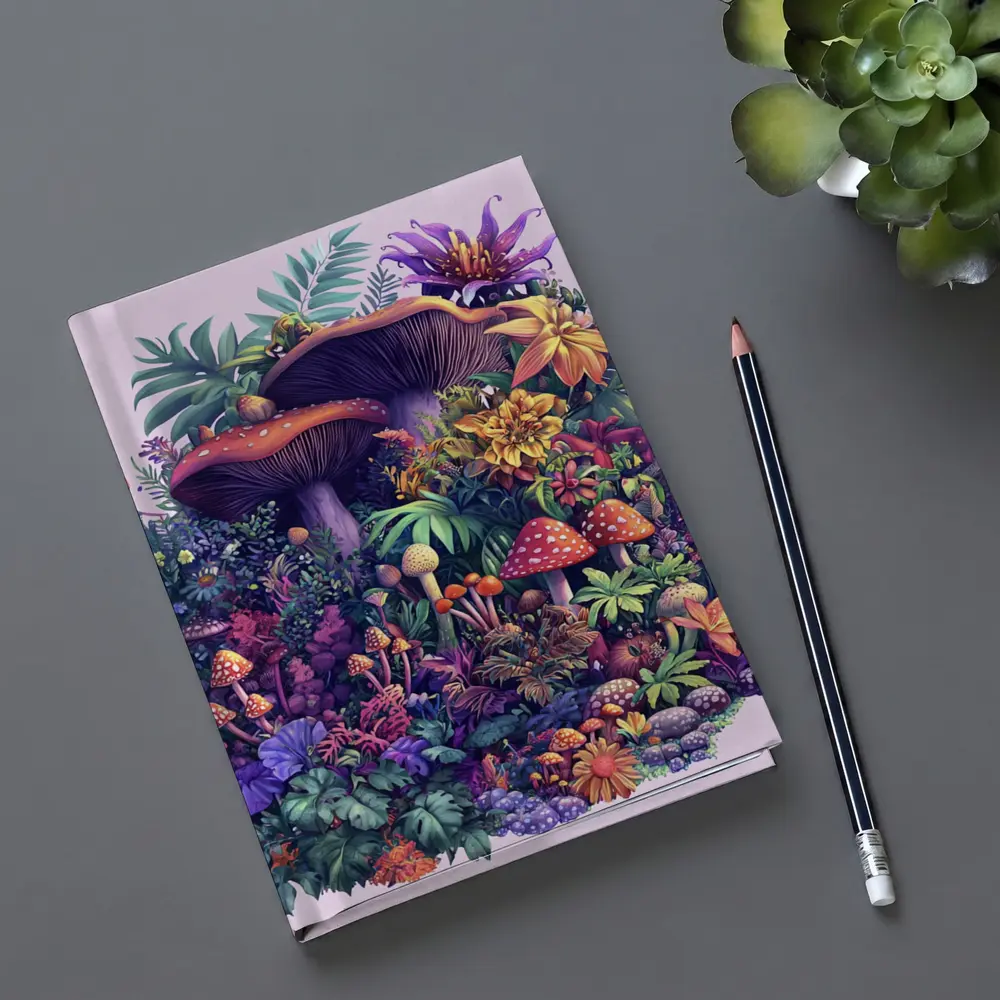 Colorful Mushrooms and Tropical Flowers Fantasy – Notebooks