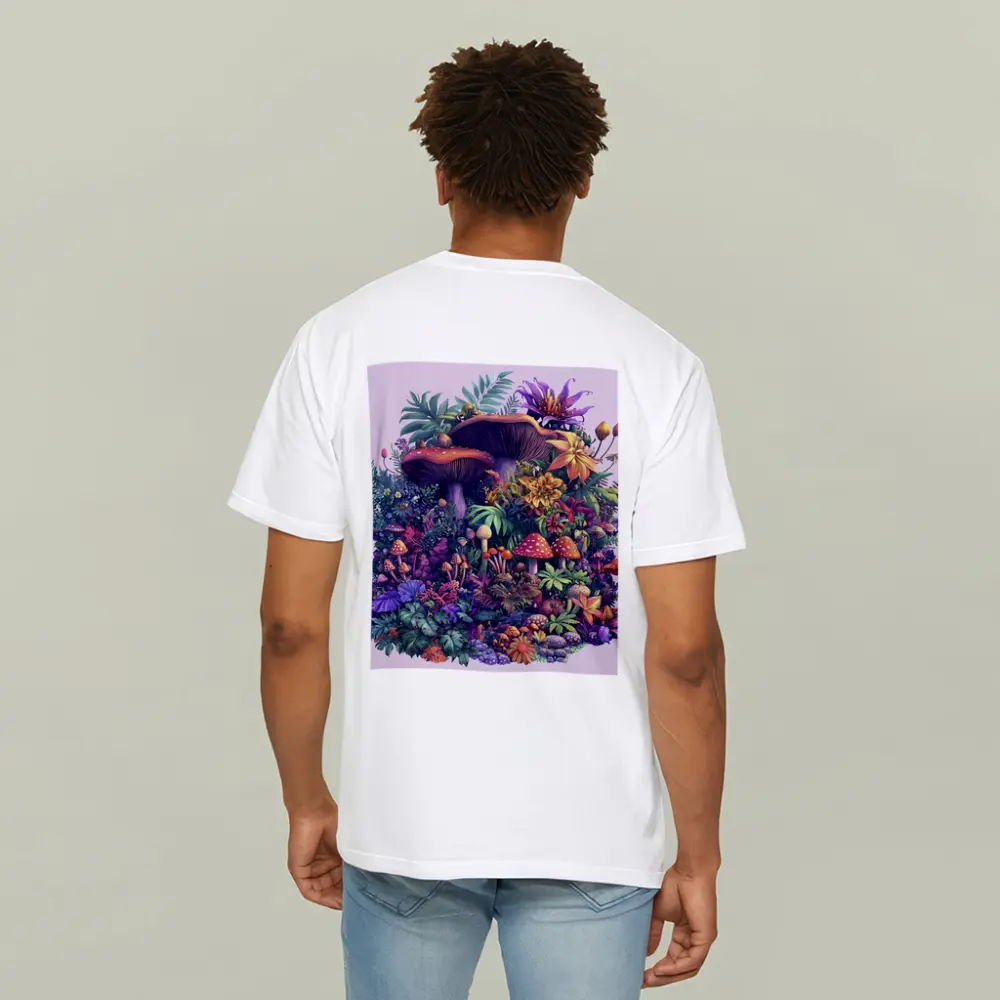 Colorful Mushrooms and Tropical Flowers Fantasy – T-Shirts