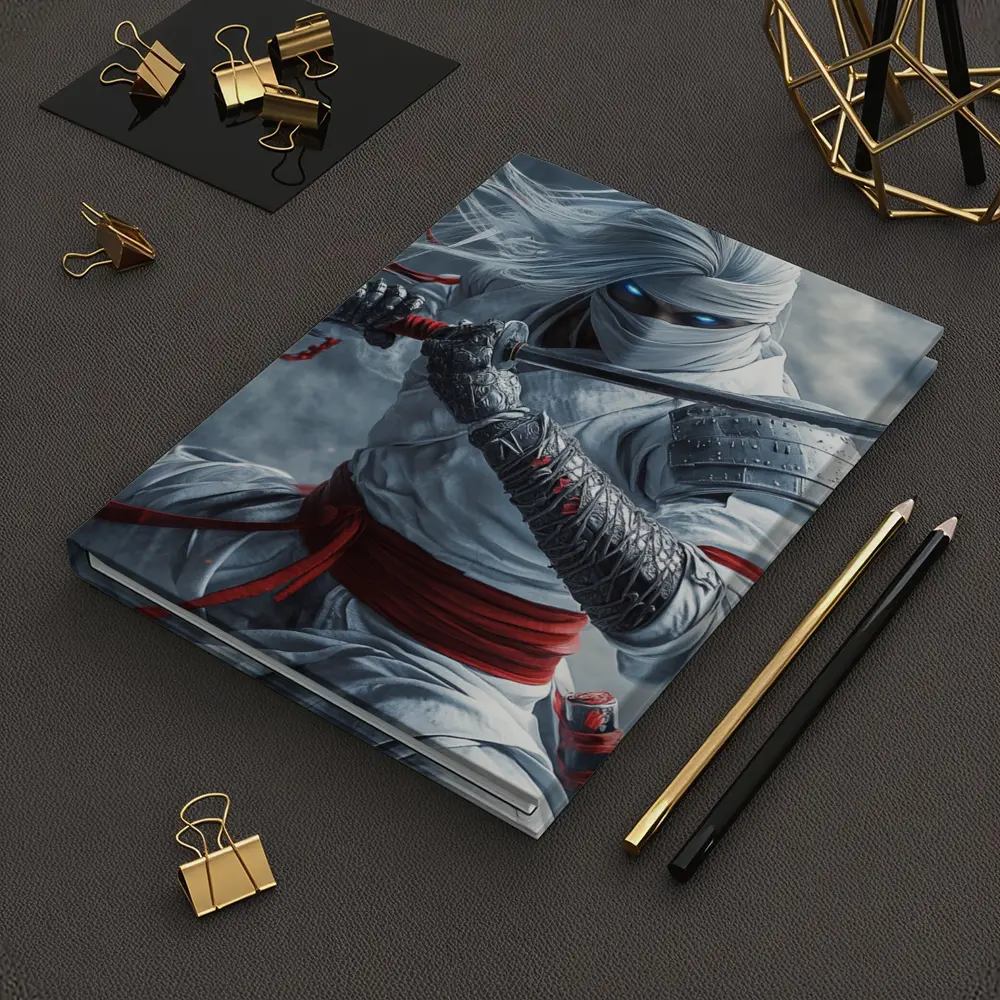 White Ninja Warrior Sword Smoke Battle – Notebooks