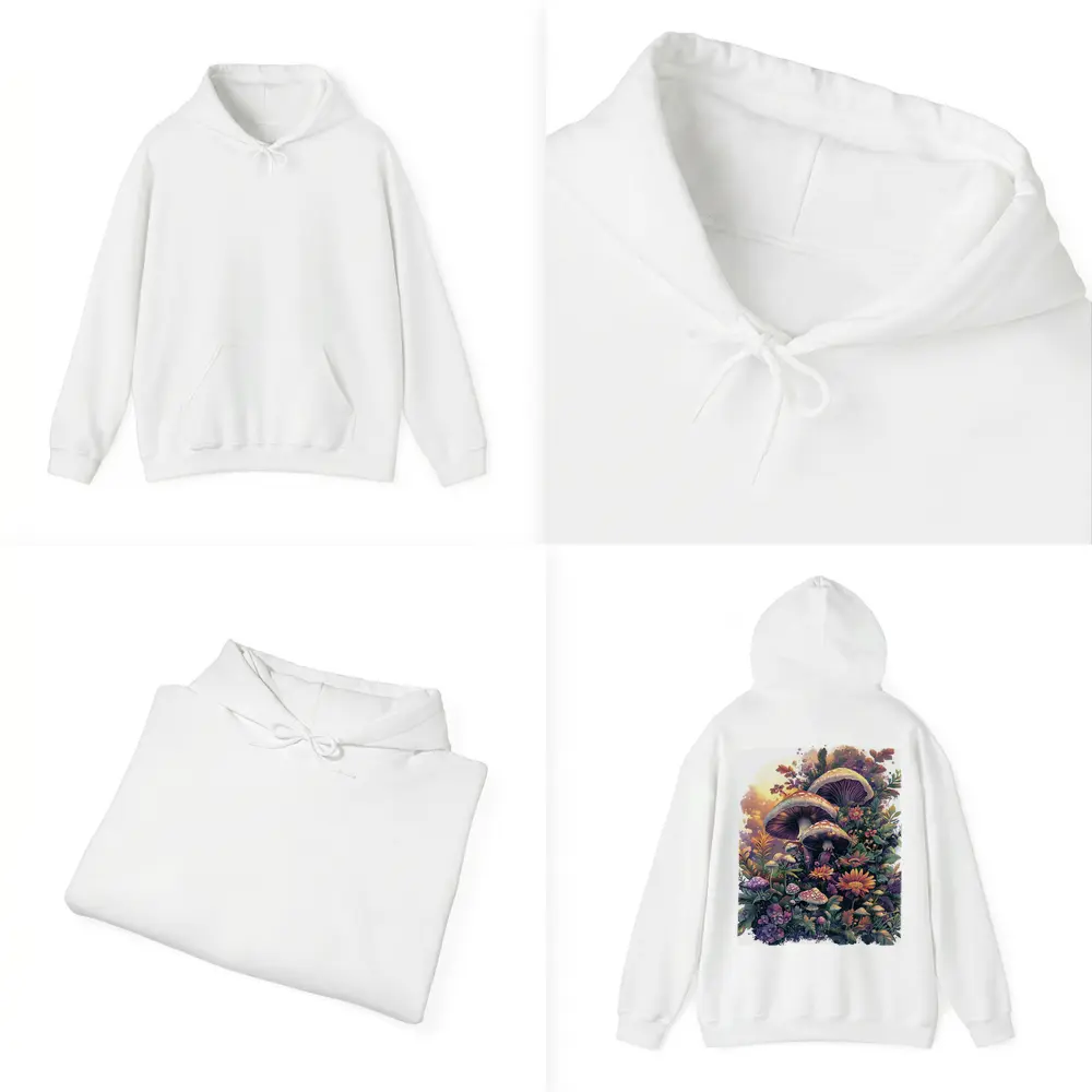 Mushrooms and Wildflowers Botanical Fantasy Art – Hoodies