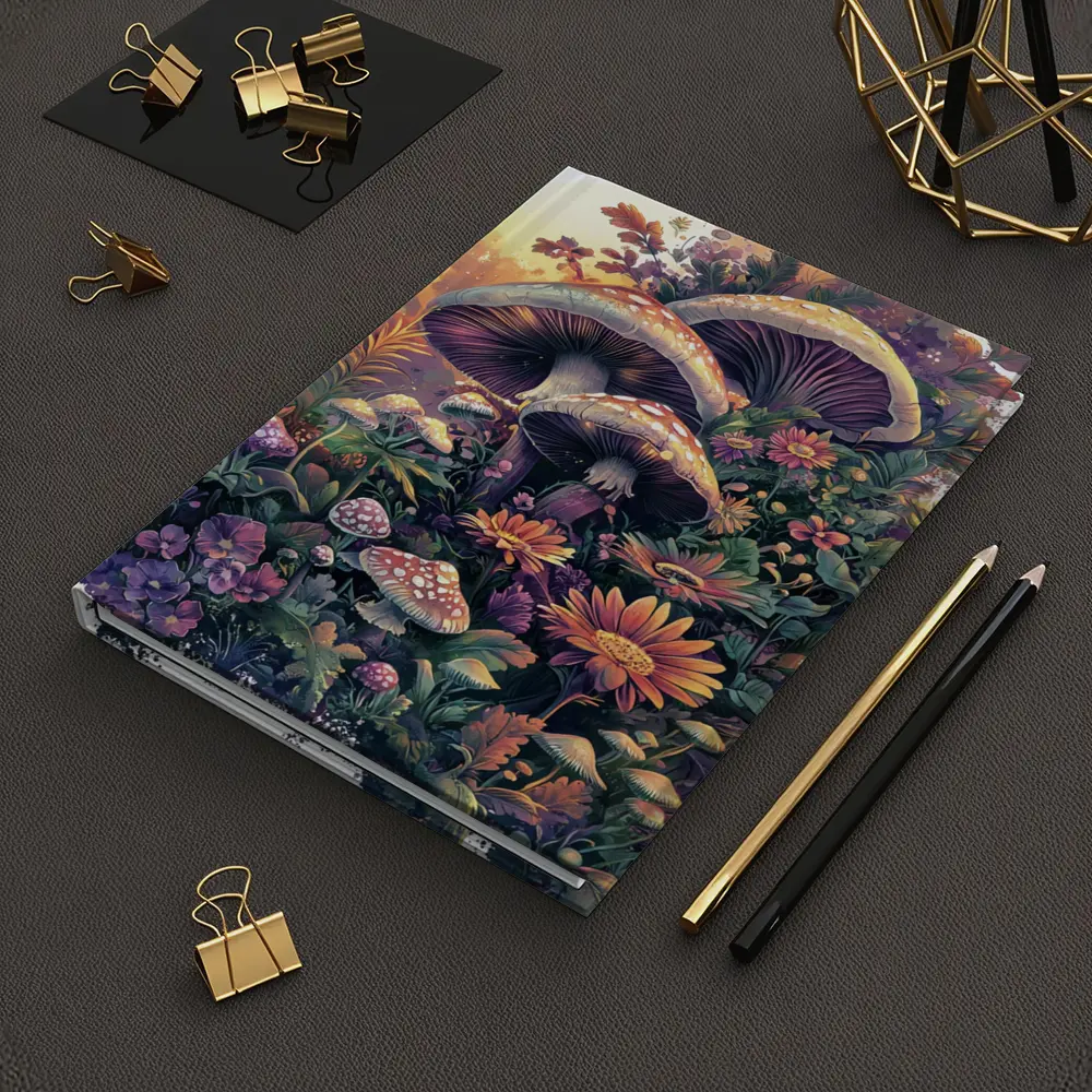 Mushrooms and Wildflowers Botanical Fantasy Art – Notebooks