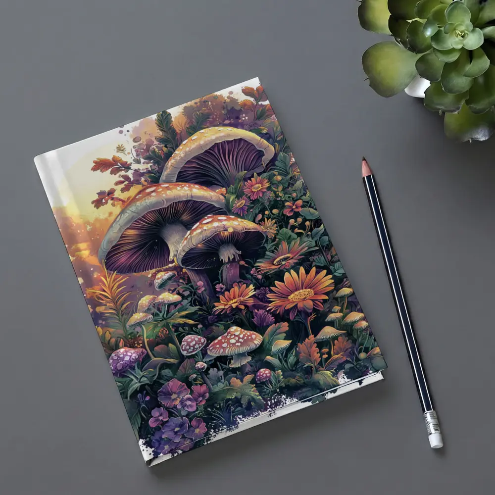 Mushrooms and Wildflowers Botanical Fantasy Art – Notebooks