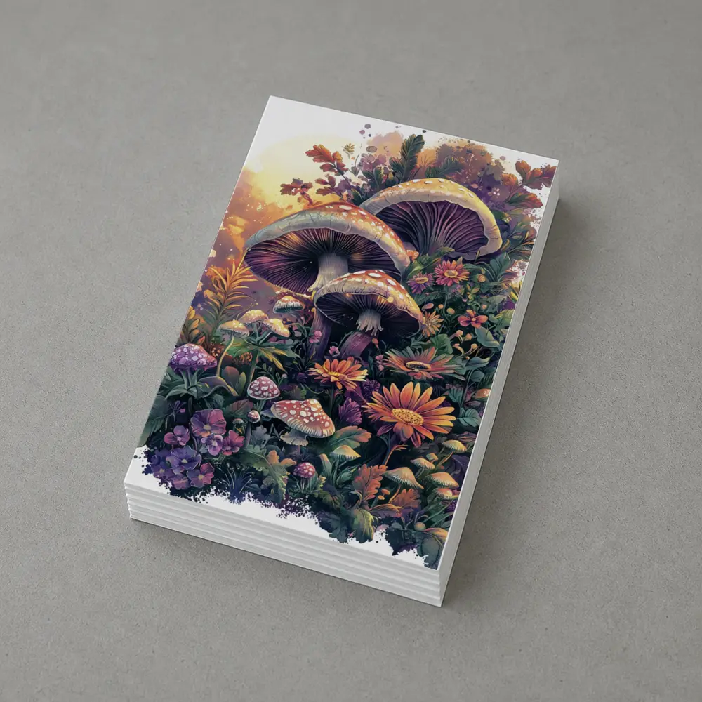 Mushrooms and Wildflowers Botanical Fantasy Art – Postcards