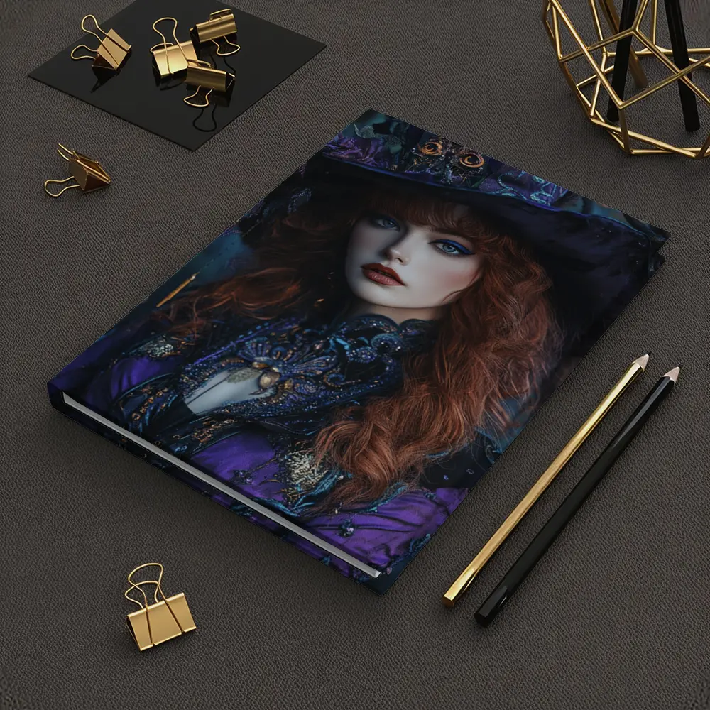 Red Hair Witch Purple Fantasy Dark Forest – Notebooks