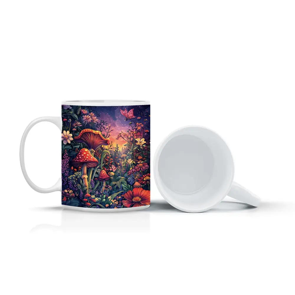 Psychedelic Mushroom Garden Fantasy Night Sky – Mugs