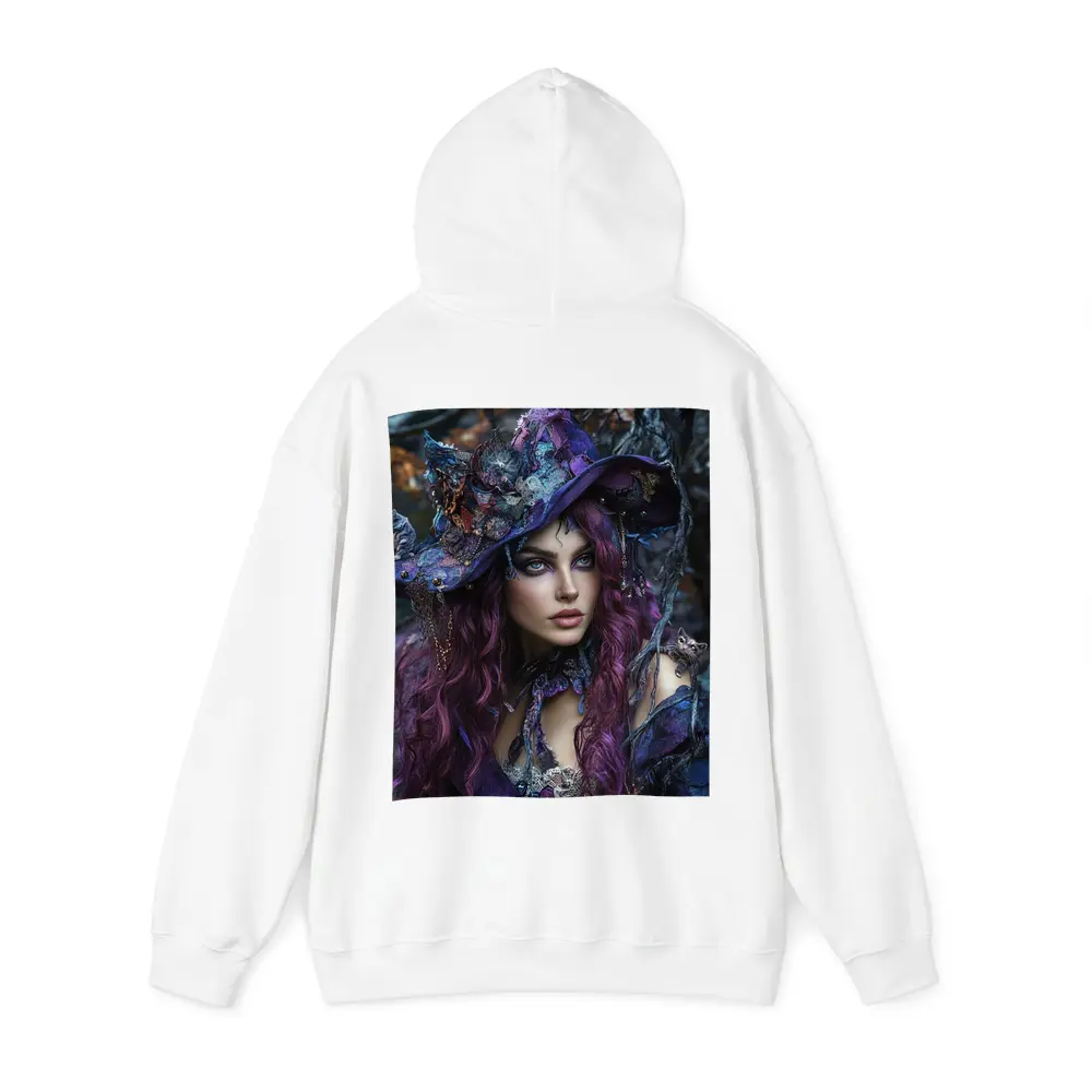 Purple Witch Woman With Cats Dark Fantasy – Hoodies