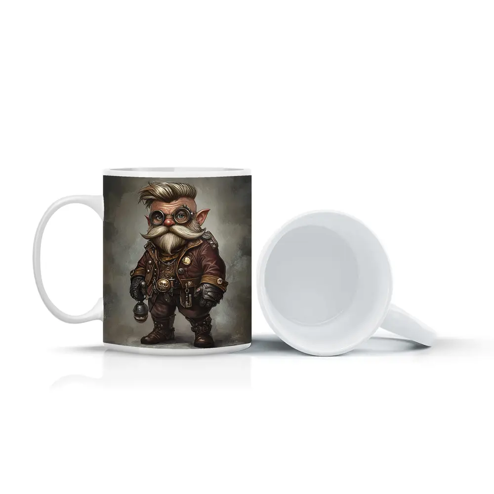 Steampunk Gnome Character Fantasy Art Brown – Mugs