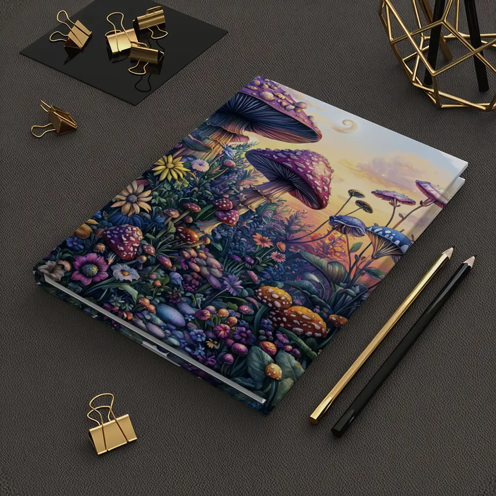 Fantasy Mushrooms and Wildflowers Sunset Garden – Notebooks