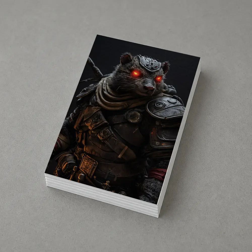 Raccoon Warrior Dark Fantasy Armor Portrait – Postcards