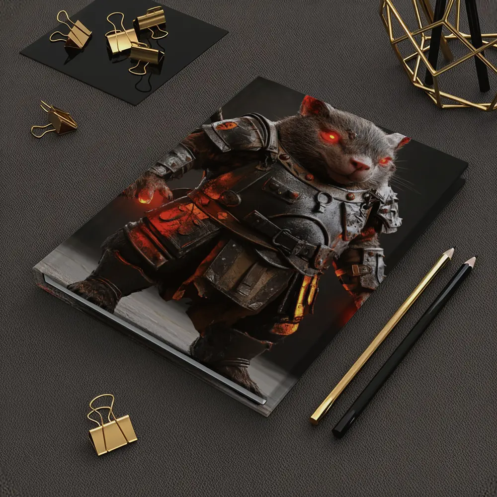Armored Wombat Warrior Glowing Red Eyes – Notebooks