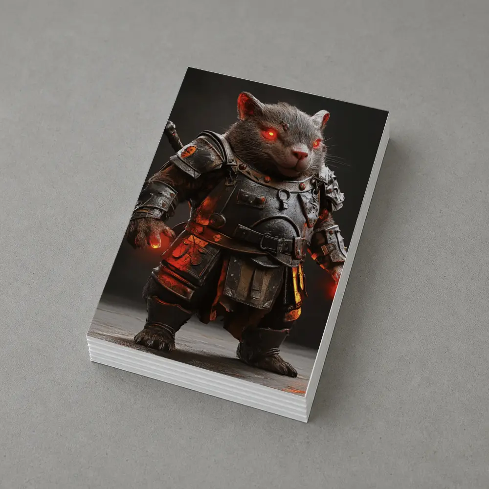 Armored Wombat Warrior Glowing Red Eyes – Postcards