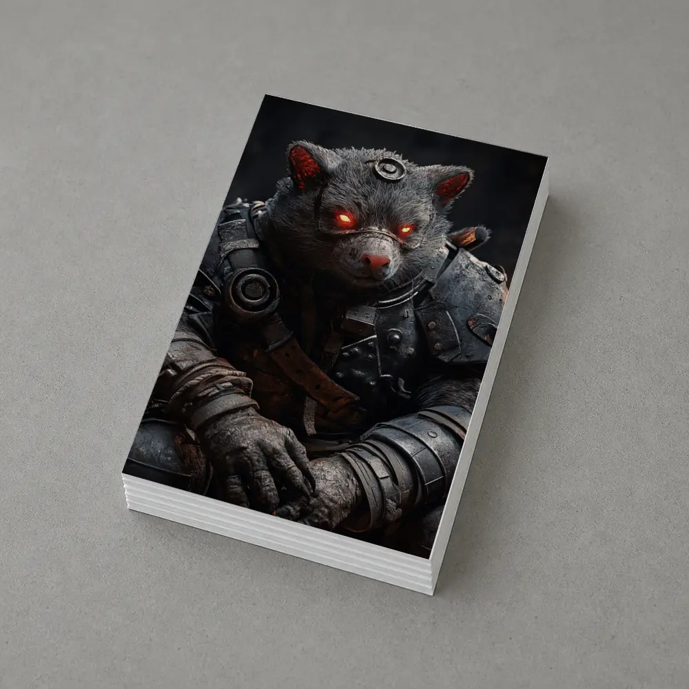 Armored Wombat Warrior Dark Fantasy Art – Postcards
