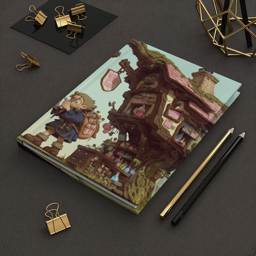 Fantasy Alchemist Boy Potion Shop Tree House – Notebooks