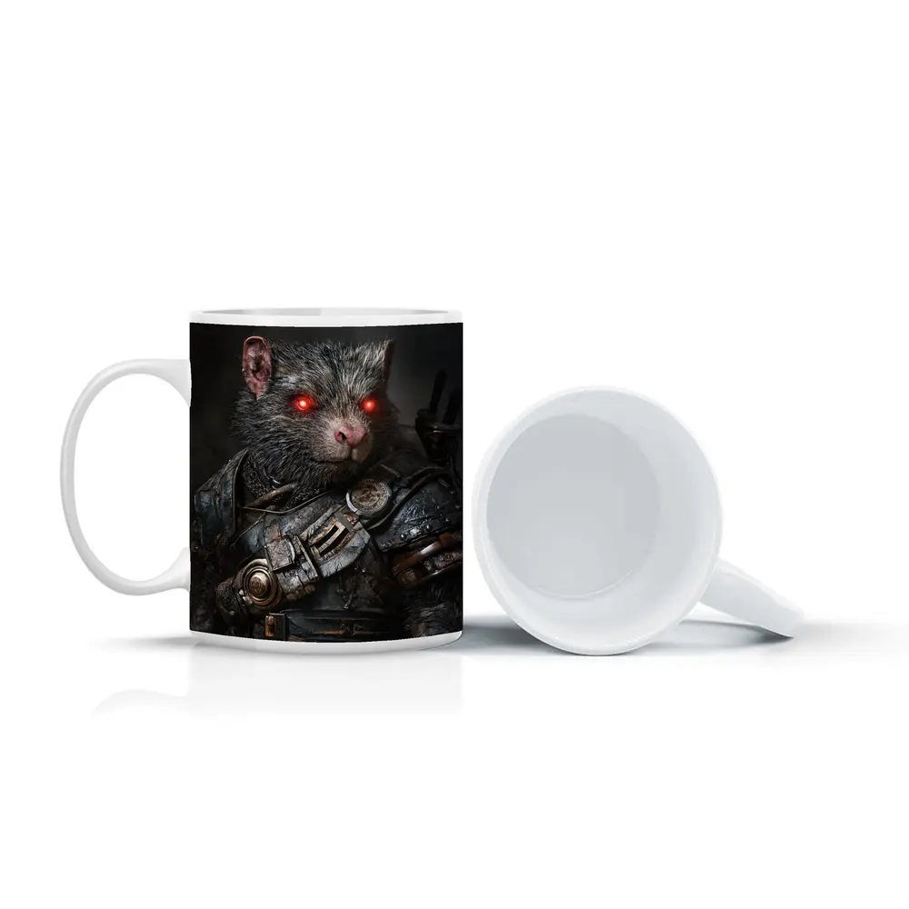 Armored Rat Warrior Dark Fantasy Portrait – Mugs
