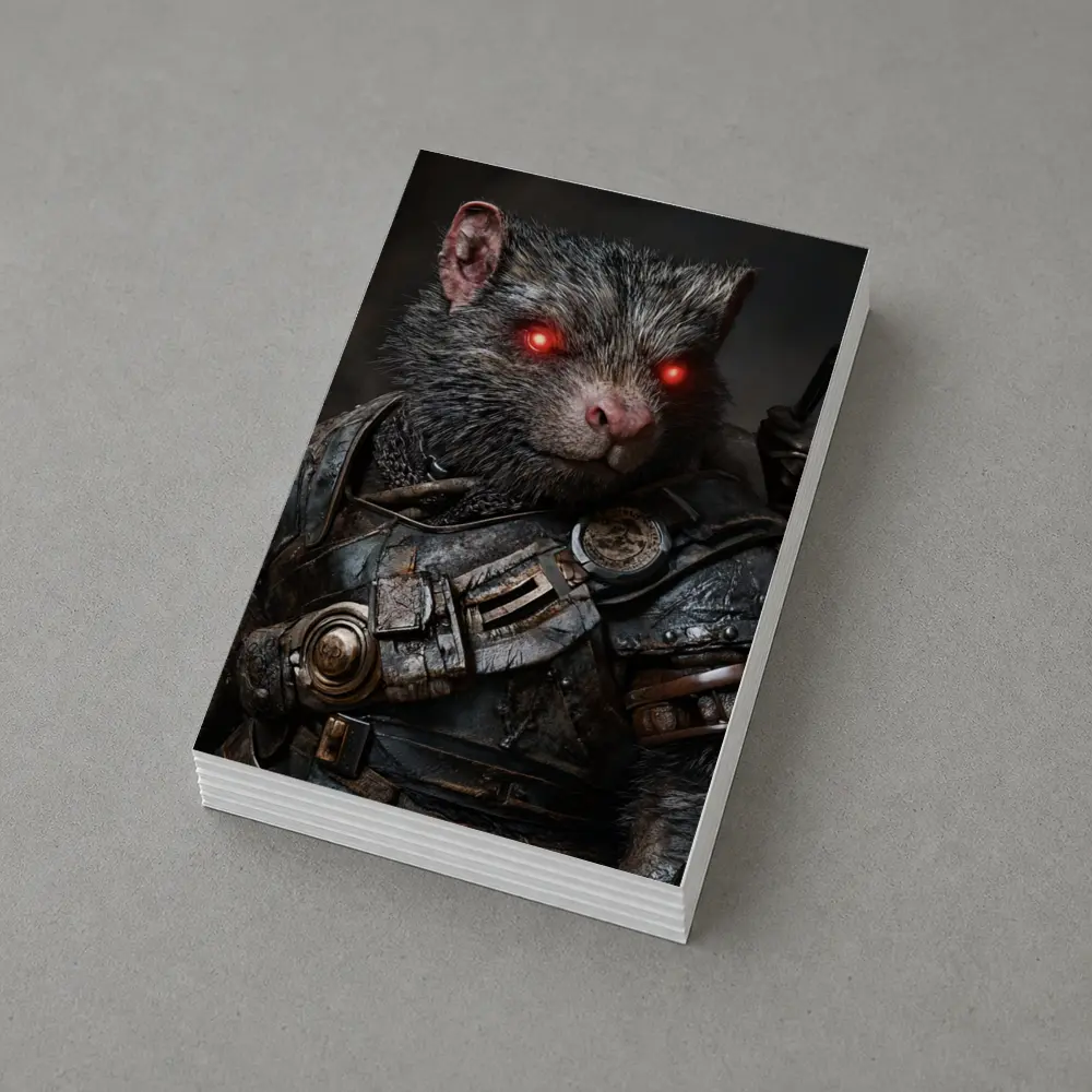 Armored Rat Warrior Dark Fantasy Portrait – Postcards