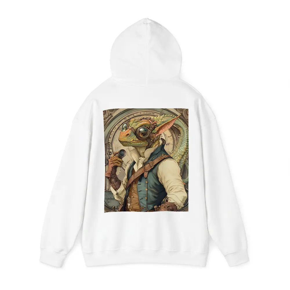 Steampunk Lizard Explorer With Goggles Art – Hoodies