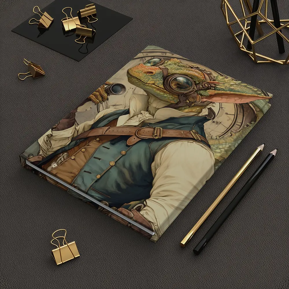 Steampunk Lizard Explorer With Goggles Art – Notebooks