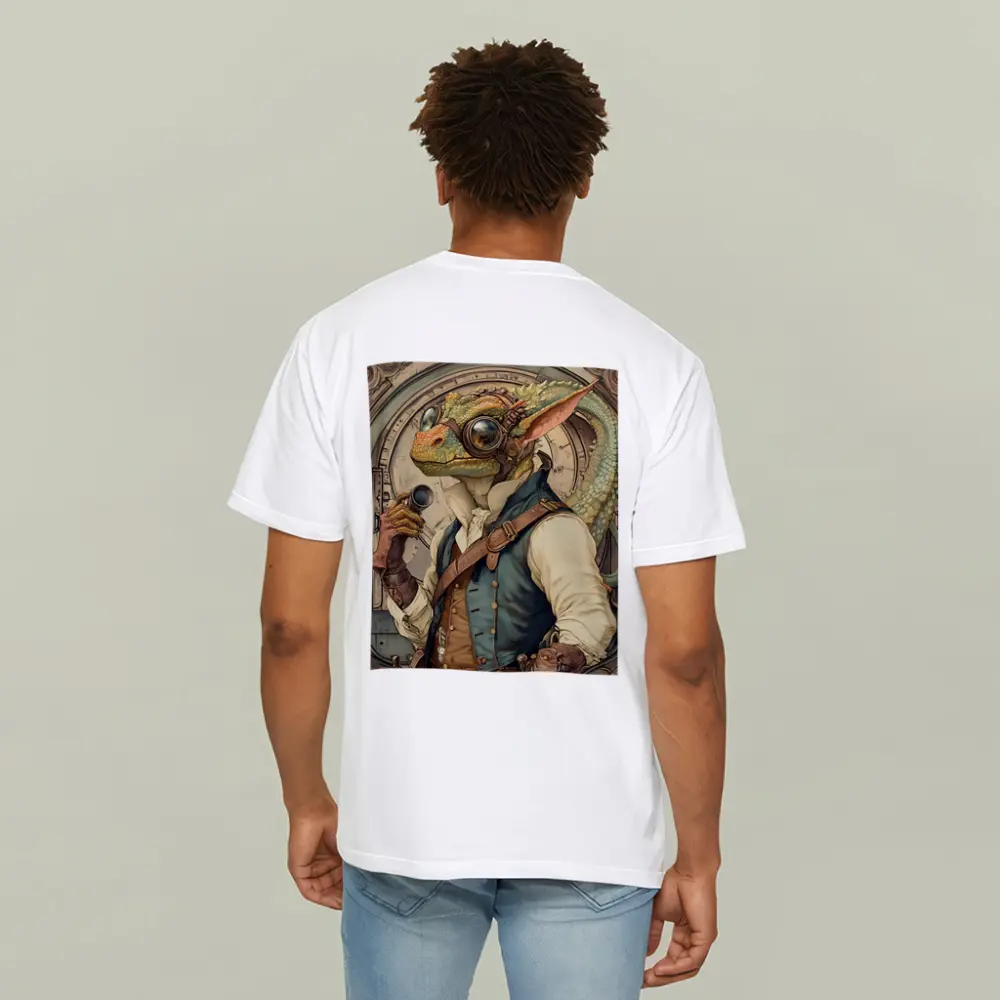 Steampunk Lizard Explorer With Goggles Art – T-Shirts