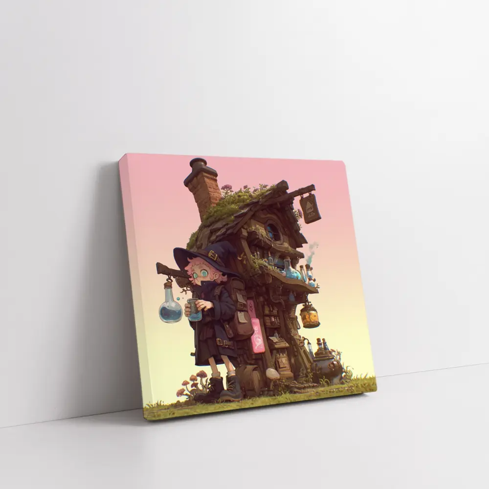 Anime Witch Girl Potion Shop Fantasy Art – Wall Art
